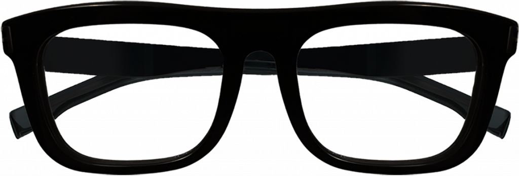 Schwarzes Brillen-Symbol als stilisiertes Logo von Franz Moped, minimalistische Darstellung auf weißem Hintergrund